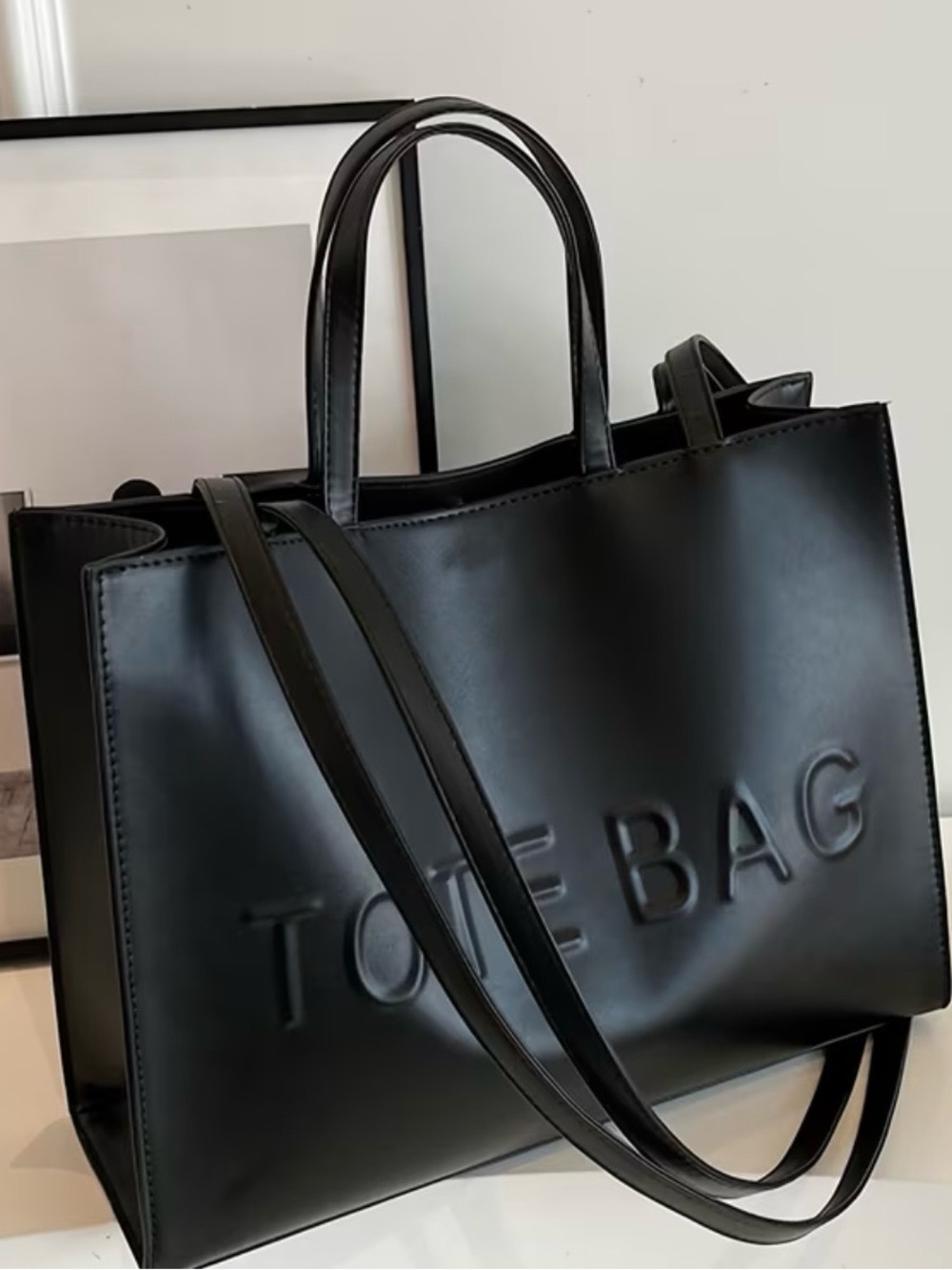 Black Tote Bag - Sleek Everyday Tote